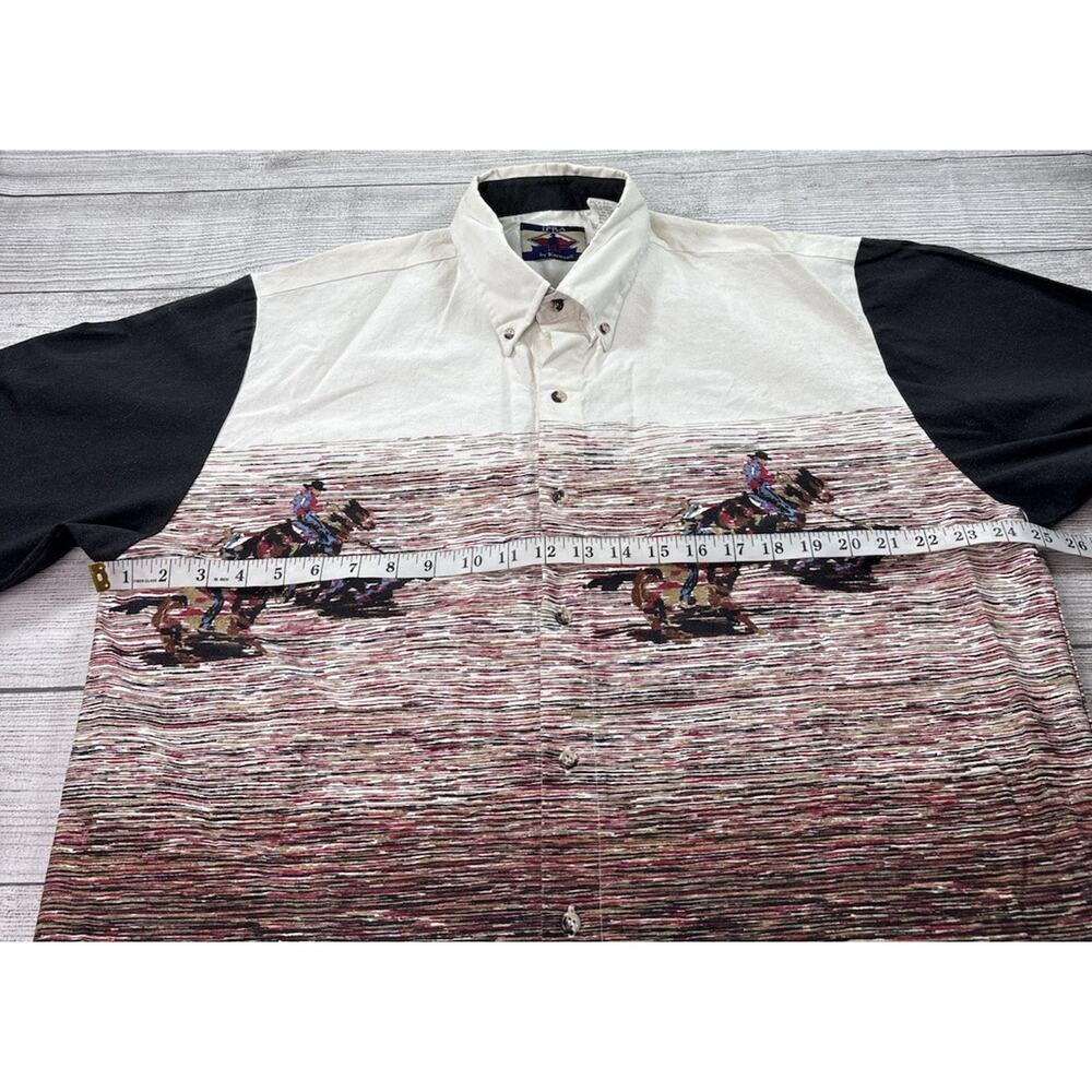 IPRA Vintage Western Shirt Button Down Calf Roping Wrap Around Print Size XL - Picture 3 of 7